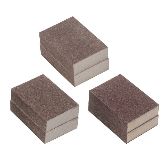 Sanding Sponges 6-Piece Reusable Washable Sanding Blocks Set 60/120/240 Grit Coarse/Medium/Fine Sand Blocks Sponges for Metal Wood