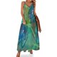 thumbnail image 1 of Vestido sin mangas con estampado floral abstracto azul, vestido de invitada de boda , ropa de mujer, vestidos de verano para mujer , vestidos de baile, 1 of 7