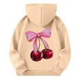 thumbnail image 6 of Asxite Toddler Tops Long Sleeve Hoodie Berry Print Bow with Pockets Fall Winter 3-13 Y, 6 of 6