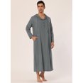 thumbnail image 2 of Camisón de hombre Camisón de dormir largo Camisón con capucha Pijama de camisón gris S, 2 of 5