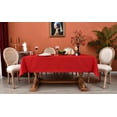 thumbnail image 3 of MEANMOY Red 210 GSM Water & Stain Resistant Rectangle Tablecloth for 6 Foot Table - Solid 60 x 102 Inch Rectangular Table Cloth Wrinkle Free Washable Polyester Fabric for Wedding, Party, Banquet, 3 of 9