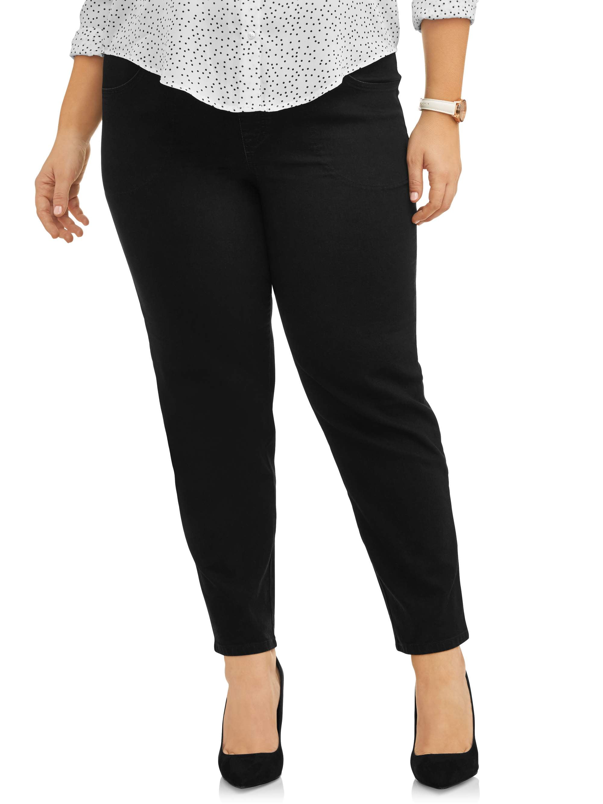 Details about   Womens Pull On Stretch Woven Pants Just My Size Plus also in Petite Choose Color