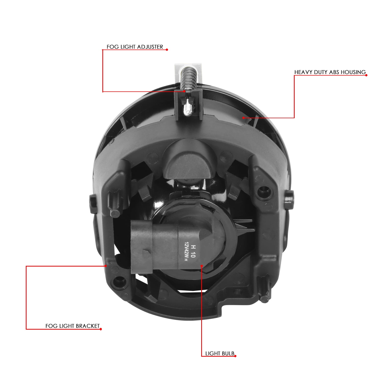 For 2005 to 2010 Dodge Jeep Chrysler Pair of Clear Lens Halogen Front Driving Fog Lights Lamps with Switch 06 07 08 09