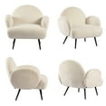 thumbnail image 5 of ALEAVIC White Accent Chair Upholstered Reading Chair for Living Room Bedroom, 5 of 6