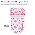 thumbnail image 5 of Renewold Valentine's Day Toilet Lid Cover Round Pink Hearts Toilet Tank Lid Covers Machine Washing Splash Stain Resistant Toilet Lid & Tank Covers Accessories Set of 2, 5 of 6
