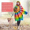 thumbnail image 4 of Colorful Tie Dye Rainbow Pattern Wearable Oversized Blanket,Wearable Blanket Hoodie for Adults,Cozy Hooded Blankets with Super Pockets,Super Warm Fuzzy Pullover for Women & Men, 4 of 6