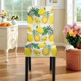 thumbnail image 2 of Xoenoiee Lemon Palm Leaves Print 5 Pcs Table Cloth with Chair Covers Set Easy-Clean Elastic Rectangle Tablecloth with Seat Slipcover Set of 4 for Home Restaurant Hotel Decor, 2 of 6