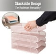 thumbnail image 4 of Mind Reader Stackable Paper Tray, Desktop Organizer, Metal 10.5"L x 13.5"W x 11.25"H, 4 Pieces., Pink, 4 of 6