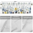 thumbnail image 3 of Spring Valance for Windows Kitchen Living Room Valances Rod Pocket Bathroom Small Window Treatment Blue Eucalyptus Leaves Watercolor Floral 1 Panel, 54 x 18 Inch, 3 of 6
