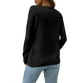 thumbnail image 3 of LETDIOSTO Lightweight Sweaters for Women Casual Button Down Crew Neck Long Sleeve Soft Drape Knit Open Front Cardigan Womens Fall Cute Outwear Tops-Black-M, 3 of 7