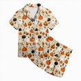 thumbnail image 5 of TOWED22 Halloween Silk Satin Pajamas Set for Girl Cute 2 Piece Graphic Pj Set Button Down Short Sleeve Shirt Shorts Lounge Set,10-11 Y, 5 of 5