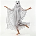 thumbnail image 3 of Jiibva Silver Ghost Costume Cape with Sequin Bow Sparkle Halloween Cloak Dress Up Accessory, 3 of 7