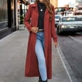 thumbnail image 1 of LOVZFMLL Jackets for Women's Button Solid Color Lapel Trench Coat Jacket, 1 of 5