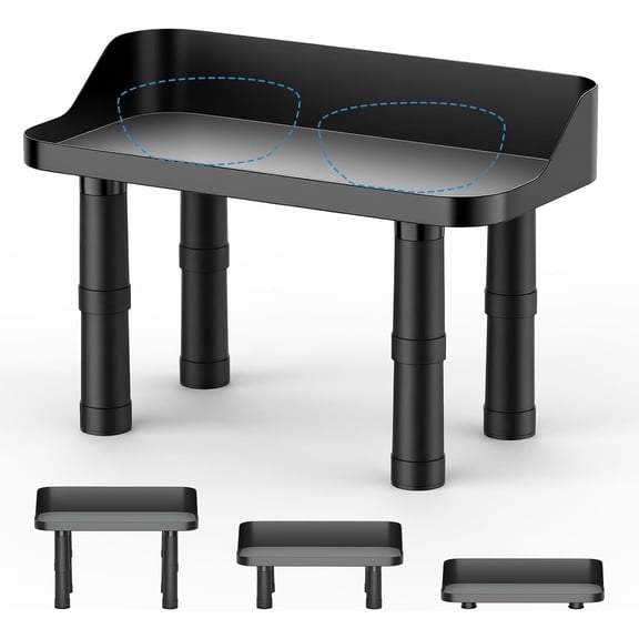 Flymer Elevated Dog Food Bowl Stand - Adjuastable Raised Dog Feeding Station with Splash Gard 16" W Pet Cat Food Table for Large Dogs No Bowl Included