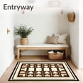 thumbnail image 3 of ODIKA 6'x9' Machine Washable Non-Slip Area Rug, Modern Floor with Geometric Border High Traffic Rug, Beige, 90191, 3 of 7