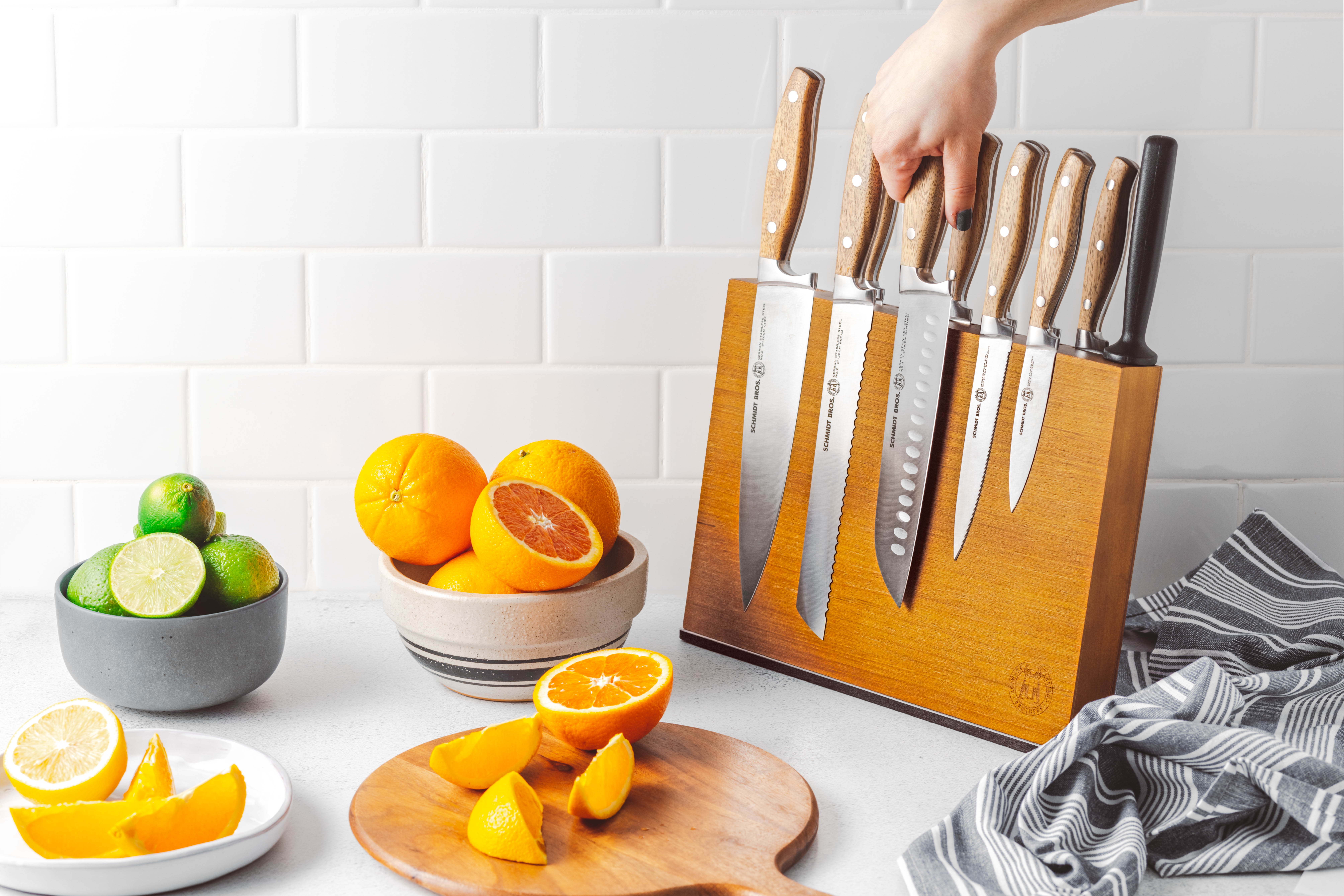 Schmidt Brothers® Cutlery 14-Piece Acacia Forged Stainless Steel