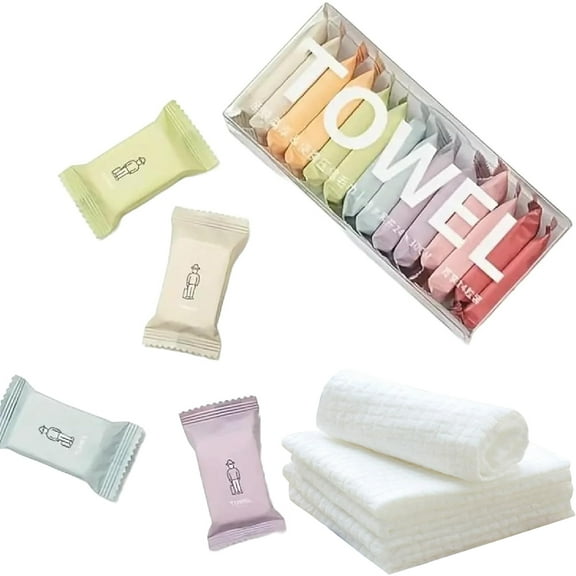 Disposable Towel Thicker Style Magic Compressed Towel, 24 x 30 cm Coin Tissue Portable Washcloth Reusable for Travel Camping Hiking Outdoor Sports Beauty Salon (14 Pack, 7 Morandi Candy Color)
