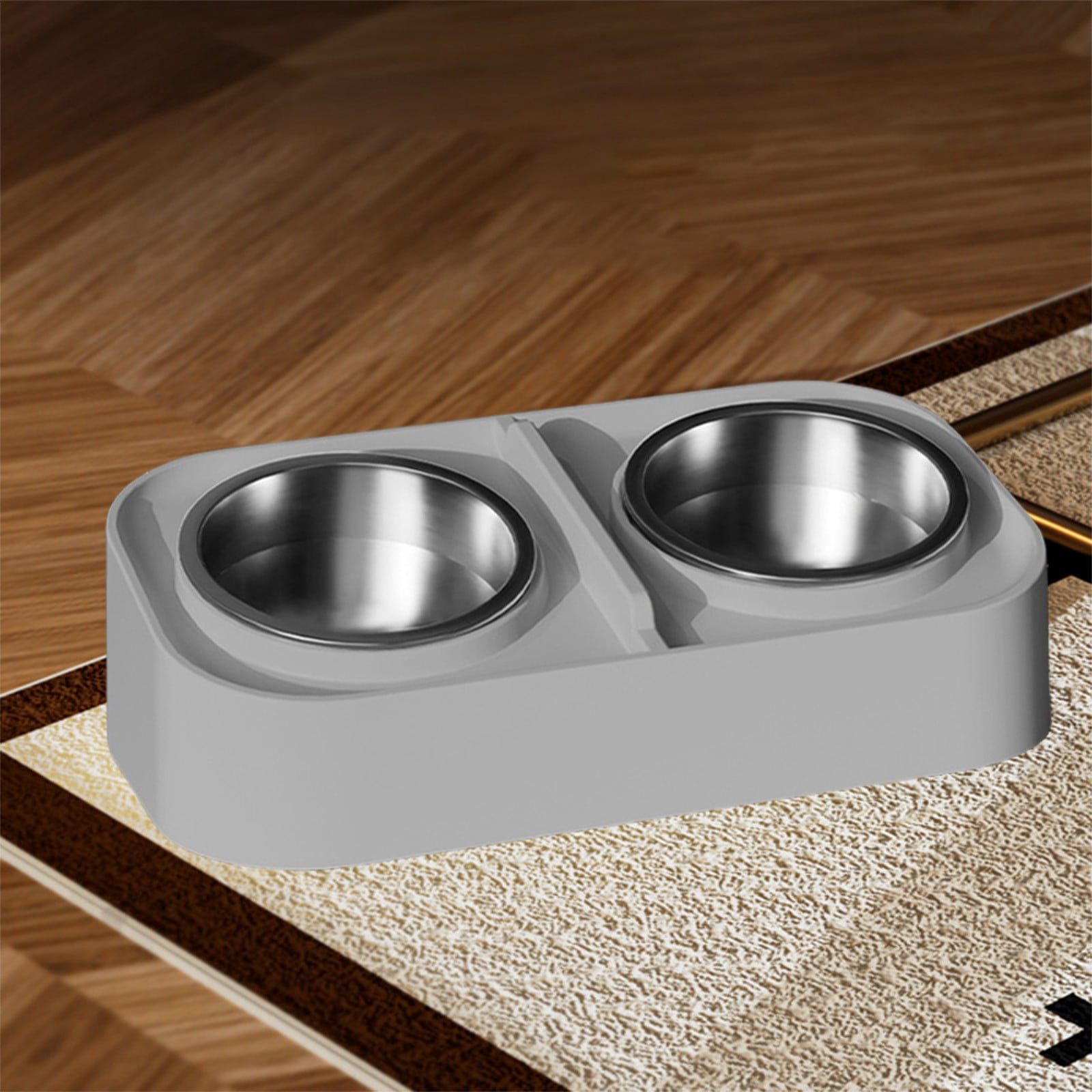 Nkmbld Cat Bowls Elevated, Stainless Steel Pet Water and Food Bowl Set Wide Mouth Non-Slip Pet Feeder Bowls for Small Medium Large Size Dogs,Cats
