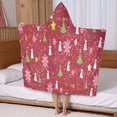 thumbnail image 5 of Red Christmas Snowflake Tree and Star Pattern Hooded Bath Towel，50"x30" for Ages 3 To 12 Kids, Quick Dry Lightweight Soft Microfiber Hood Beach Towel Cover Up for Kids, 5 of 7