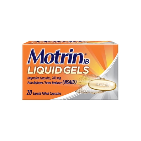 Motrin IB Liquid Gels, Ibuprofen 200mg, Pain & Fever Relief, 20 Count