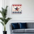 thumbnail image 2 of Canvas Print Wall Art Oil Paintings American Flag Day Freedom Star Picture Prints Artwork for Living Room Kitchen Bathroom Bedroom,Stretched and Framed Ready to Hang,Red and Blue Lattice on Linen, 2 of 9
