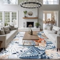 thumbnail image 3 of Blue Coastal Area Rugs 5'x7', Small Throw Rugs for Laundry Room Playroom, Summer Beach Starfish Weeping Eucalyptus Ombre Indoor Outdoor Rug Non-Slip Low Pile Carpet Runner Reversible Floor Mats, 3 of 8