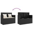 thumbnail image 5 of vidaXL Garden Bench with Cushions Black Poly Rattan, 5 of 5