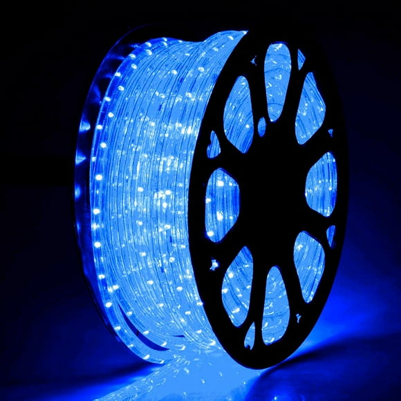 DELight Guirlande Lumineuse de 150 Pieds 1620 LED Étanche Éclairage à Cordes Extérieur Intérieur Flexible 2 Fils pour Chambre Maison Hantée Toit de Patio Décoration Paysage Bleu