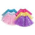 thumbnail image 3 of Odeerbi Toddler Skirt Girls Tulle Tutu Skirt Kids Star Sequins Princess Skirt Baby Outfits Clothes Blue, 3 of 3