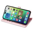 thumbnail image 4 of Allytechgroup Flip Wallet Case [Cat & Dog Cute Embossed Pattern] for iPhone 14 Pro with Card Slots Cash Holder, Magnetic Clasp Shockproof Kickstand Cover with Hand Strap, Rosegold, 4 of 9