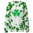 thumbnail image 2 of Xuyuer St. Patrick's Day Sweatshirts for Women Shamrock Shirt Clover Printed Irish Gift Casual Loose Long Sleeve Fit Tops, 2 of 5