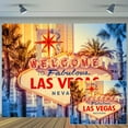 thumbnail image 2 of 5 x 3 ft Las Vegas Night City Party Photography Backdrop Welcome to Las Vegas Billboard Banner Casino Poker Movie Themed Photo Background Portraits Birthday Party Vacation Travel Photo Booth Prop, 2 of 5