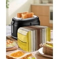 thumbnail image 4 of Yellow Brown Toaster Cover 2 Slice, Small Kitchen Appliance Covers, Farmhouse Wood Grain Vintage Striped Toaster Oven Cover with Loop, Bread Machine Cover Polyester Dust Cover Protection, 4 of 4