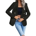 thumbnail image 4 of Fall Winter Tweed Blazers for Women Christmas Fully-Lined Warm Fashion Casual Elegant Work Jacket Coat Pockets, 4 of 12