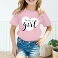 thumbnail image 3 of Girl Tops 4t Cartoon Print Fashionable Short-Sleeve T-Shirt Tops Round Neck Sports T-Shirt Girls' Tops, Tees & Blouses 3-4 Years（pink）, 3 of 5
