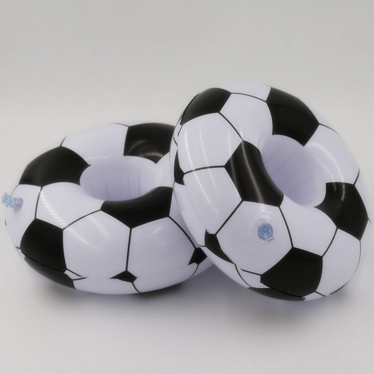 2pcs Inflatable Loevely Football Coasters Drink Cup Holder Beach Backdrop Party Favors Decoration