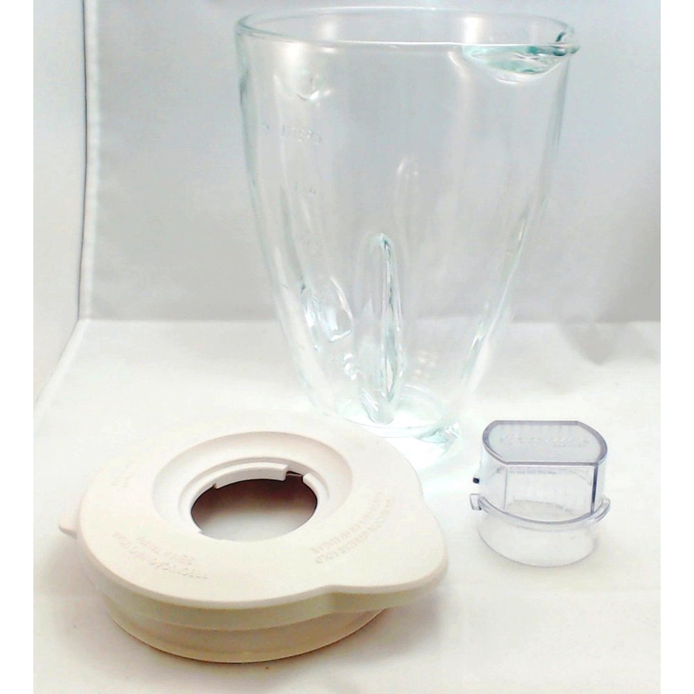 Sunbeam Oster Blender Jar 124461 & White Cover With Cap, 050613, 124462