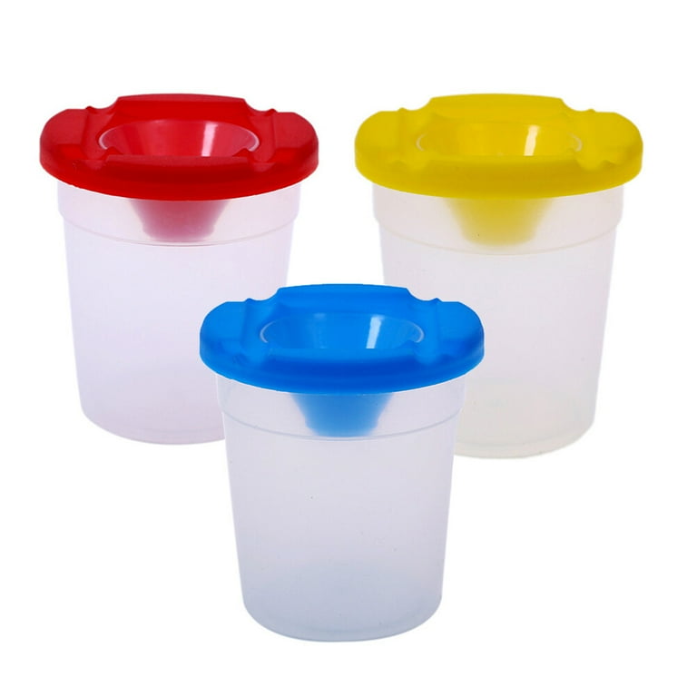 10Pcs Spill Proof Paint Cups, No-Spill Paint Cups with Lids Kids