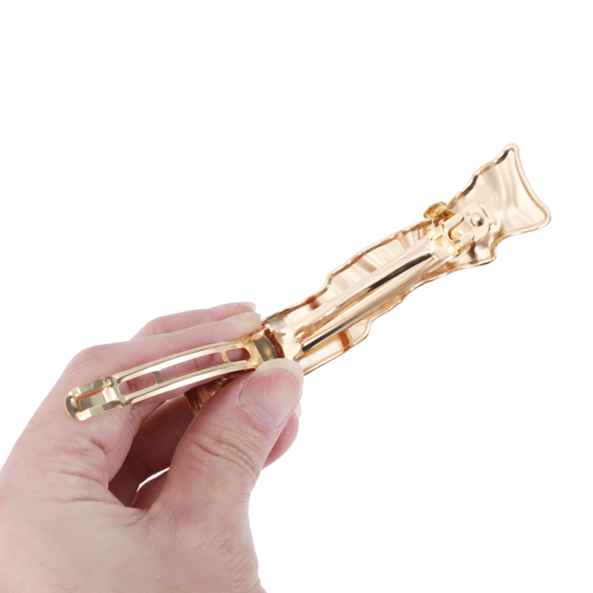 Unique Bargains Irregular Rectangle Hair Clips for Home Use in Gold Tone