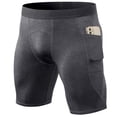thumbnail image 1 of Pantalones cortos deportivos para hombre, ajustados, de secado rápido, para entrenamiento, con bolsillo, elásticos, transpirables, para correr y fitness, 1 of 6