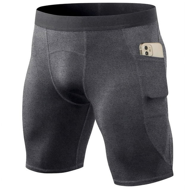 Pantalones cortos deportivos para hombre, ajustados, de secado rápido, para entrenamiento, con bolsillo, elásticos, transpirables, para correr y fitness