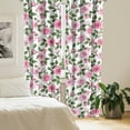 thumbnail image 2 of Ambesonne Vintage Floral Curtains, Roses Plain Back Art, Pair of 28"x84", Pastel Pink Olive Green, 2 of 5