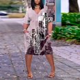 thumbnail image 2 of Gibobby Vestido Causal para Mujer de Verano Vestido con cuello en V y estampado floral de manga corta informal de verano para mujer Boho Beach Mini Swing Sundr(Gris,CH), 2 of 5