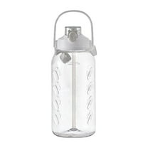 Hiroekza Large Capacity Water Bottle 2200ml/74oz Plastic Sports Jug with Leakproof Design for Outdoor Gym Hiking Travel School Dishwasher Safe Reusable White