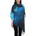 thumbnail image 3 of Kdxio Blue Fire Cool Wolf Women's Scarf Womens Winter Scarf, Fashion Scarfs for Women, Shawls and Wraps, Long Blanket Scarf, 3 of 8