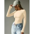 thumbnail image 6 of MOYIKO Slim Fitted Long Sleeve Shirts for Women Crewneck Tees Tight Basic Tops, 6 of 9