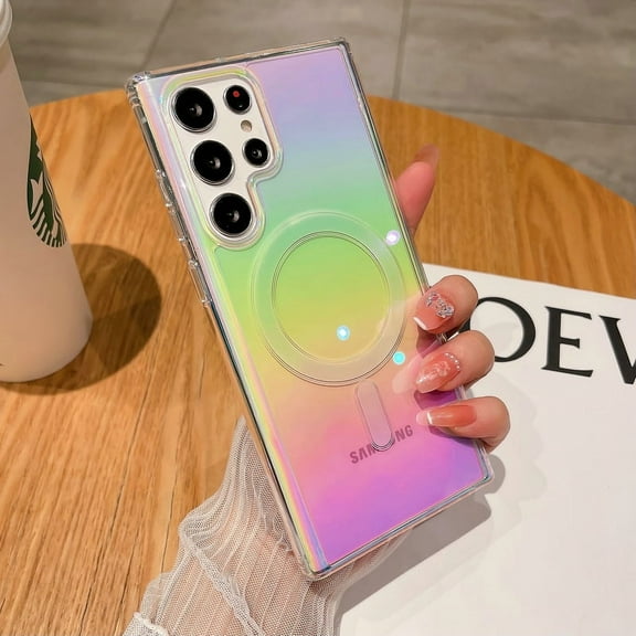 Clear Magnetic Case Compatible with Galaxy S23 Ultra Slim Anti-scratch MagSafe Case for Women