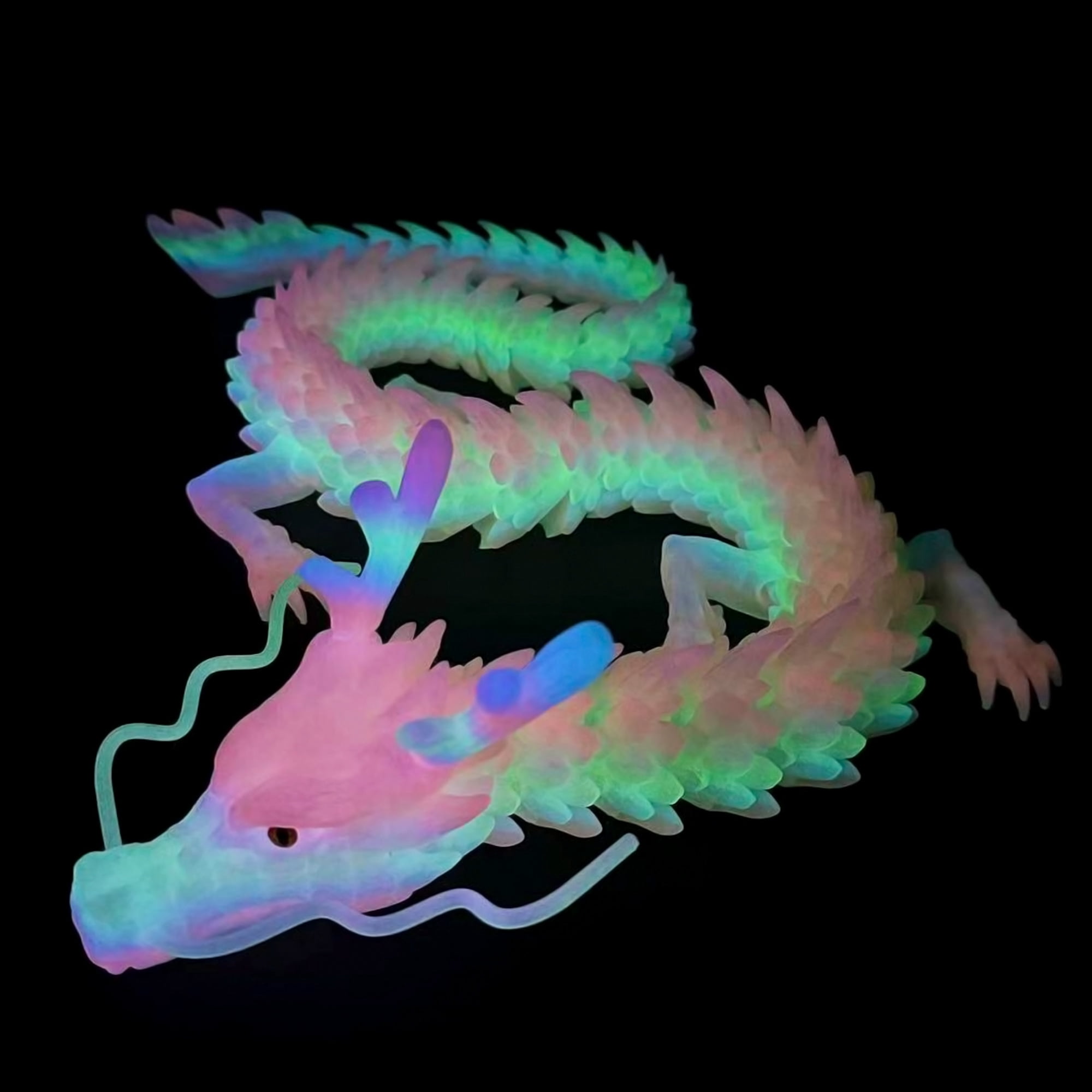 33.5inch 3D Printed dragon,Flexible Joint Animal lacertid Figurines,Realistic Eyes, Home Office Decor,Fidget Toy for Adults Teens Boy Festival Gifts