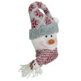thumbnail image 3 of Northlight 11" Gray and Red Plush Knit Snowman Head Christmas Ornament, 3 of 4