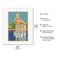 thumbnail image 2 of Juan Les Pins - Antibes Côte d'Azur South of France - French Riviera - Vintage Travel Poster by Alexis Kow c. 1930s - Fine Art Rolled Canvas Print 16in x 20in, 2 of 4
